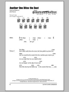 Another One Bites The Dust Sheet Music Queen Guitar Chords/L