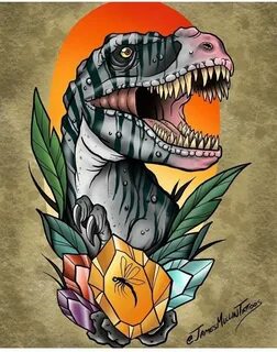 Pin by Mike Mota on Animals Dinosaur tattoos, Neo traditiona