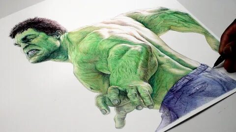 INCREDIBLE HULK Pen Drawing - Marvel - DeMoose Art - YouTube