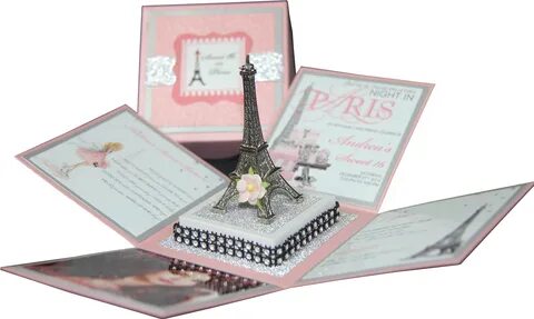 Download Paris Theme Quinceanera Invitation PNG Image with N