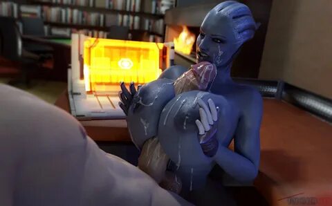 mass effect liara t'soni 3d alien areolae blue skin breasts 