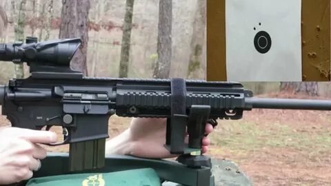 Heckler and Koch MR556 Build with TA31 ACOG at the range. - 
