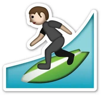 Surfer Emoji stickers, Digital sticker, Emoji