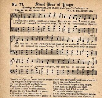 Printable Antique Hymn Page - Sweet Hour of Prayer - Knick o