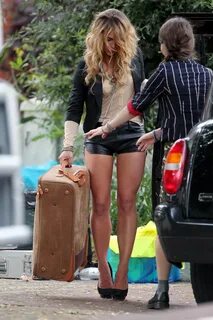 Billie Piper leggy in leather hotpants on the 'Diary of a Ca