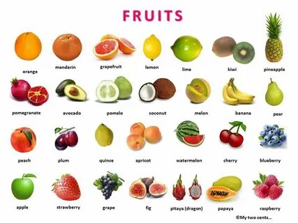 FOOD AND COOKING Fruits and vegetables pictures, Fruit list,