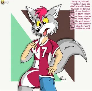 Cheerleader Wolf TF TG (go wolves!) by LightLuxCollie -- Fur