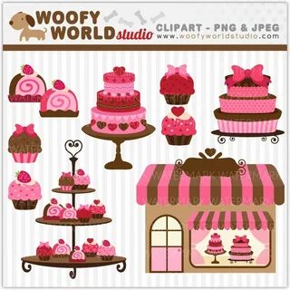 Pink Cake Shoppe Sweet Treats Clipart - INSTANT DOWNLOAD - D