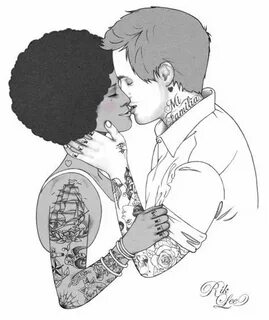 Piccsy :: a "kiss" by Rik Lee Interracial art, Interracial c