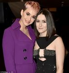 Katy Perry dons purple with Shannon Woodward at Westworld pr