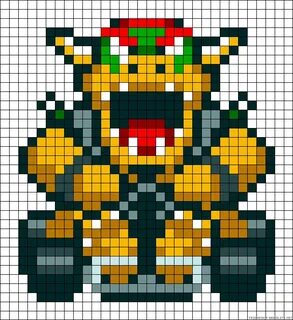 bowser pixel art : +31 Idées et designs pour vous inspirer e