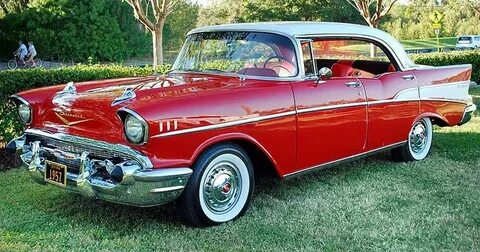 1957 Chevrolet Bel Air Sport Coupe - India Ivory over Tropic