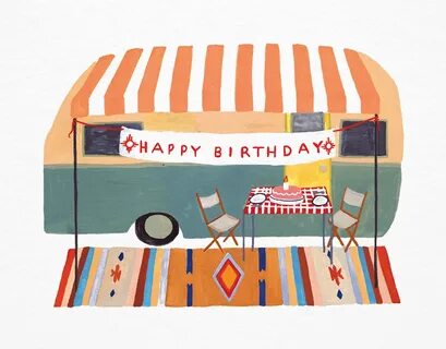 Camper Trailer Birthday Postable Free happy birthday cards, 
