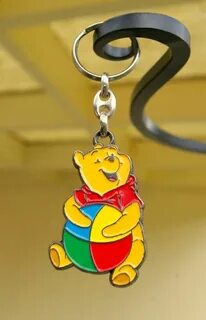 Winnie The Pooh Beach Ball Metal Enamel Keychain by Disney &