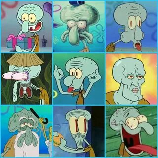 The many faces of Squidward Tentacles Squidward tentacles, S