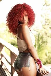 Rihanna With Red Natural Look. This Look Can Be Achieved Wit