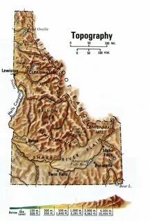 Topographical map of Idaho state Explore idaho, Idaho, Idaho