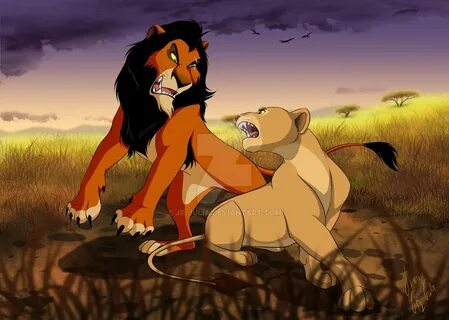 Scar and Nala - Get off me! by JR-Julia Lion king drawings, 