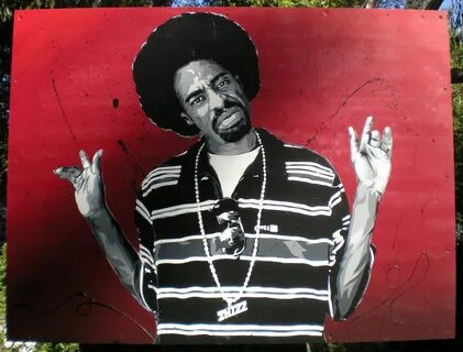 Mac Dre Thizz Face red 6 layer stencil of Bay Area Hip Hop. 