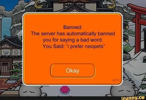 The sewer has automatically banned you for saying a bad word