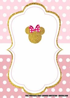 FREE Minnie Mouse Pink and Gold Invitation Templates Minnie 