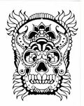 Skull Coloring Pages Printable Digital Download No. 480. Ets