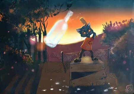 Virink - CarrotRain - illustration cat night in the woods ma