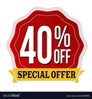 Special offer 40 off label or sticker Royalty Free Vector