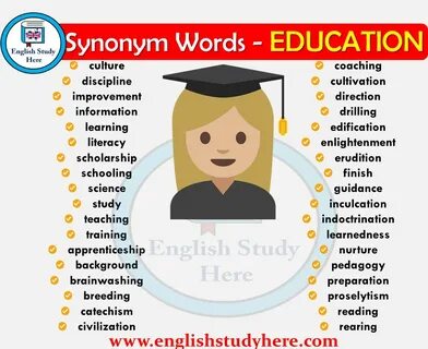 Education Synonyms Words - English Study Here