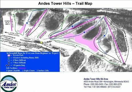 Andes Tower Hills Trail Map * Piste Map * Panoramic Mountain