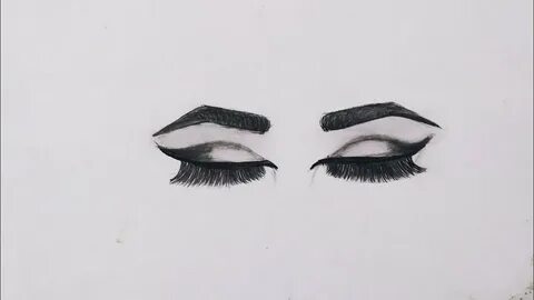 How to draw closed eyes easy step by step - YouTube