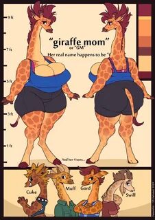Giraffe Mom Character Ref Sheet - Weasyl