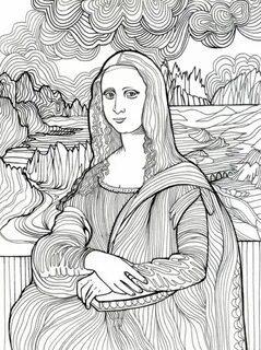 Mona Lisa Adult Colouring Art Education Essentials Pinterest