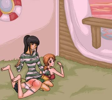 Comic-Images " Robin spanks Nami - One Piece