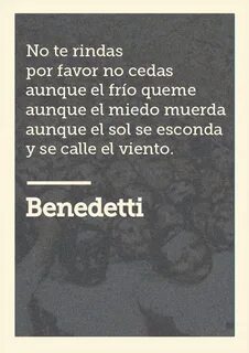 Fragmento de "No te rindas" de Mario Benedetti. La imagen es