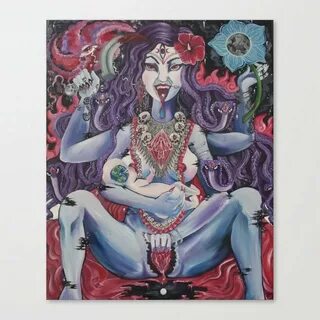 Our Dark Mother: Kali Ma Canvas Print by Elizabeth O'Neil Og