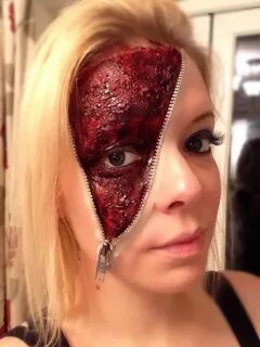 Halloween zipper face make up Zipper halloween makeup, Zippe