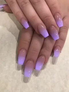 Lilac ombré gel nails Purple ombre nails, Lavender nails ...