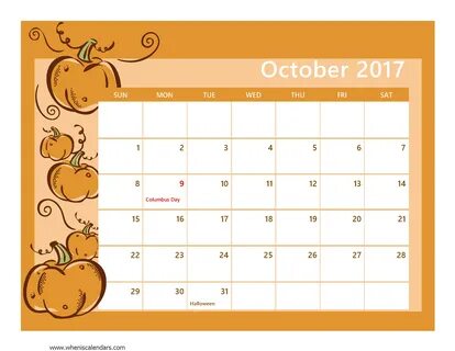 December 2017 Calendar with Holidays Printable October 2017 