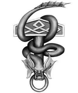 Norse Mythology Jormungand Tattoo - tattoo design