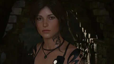Shadow of the Tomb Raider Camo Tank Top, Neck Tattoo and Wra