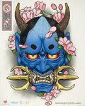 작업예정도안 카톡 Hannya mask tattoo, Japanese tattoo art, Samurai t