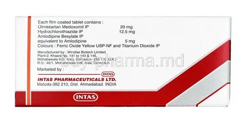 Buy Olmark-ah , Olmesartan/ Amlodipine/ Hydrochlorothiazide 