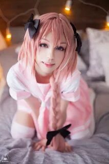 Astolfo femboy cosplay.