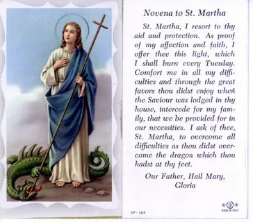 Prayer To Saint Martha The Dominator : SAINT MARTHA DOMINATO