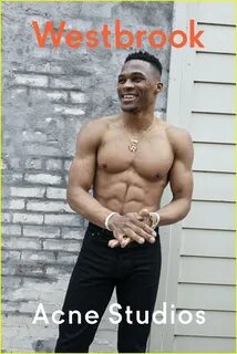 Full Sized Photo of shirtless russell westbrook shows off ch