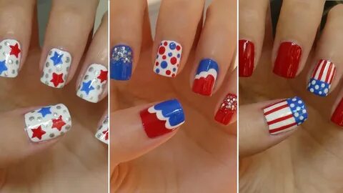 Fourth of July Nails!!! ☆ Three Easy Designs! - YouTube