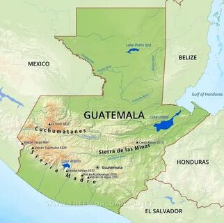Guatemala Physical Map