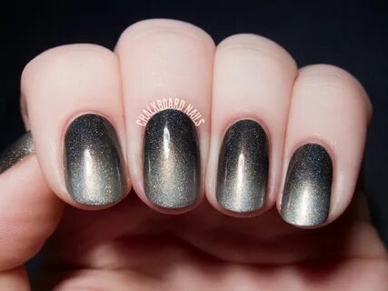 Smoky Holographic Gradient with I Love Nail Polish Black omb