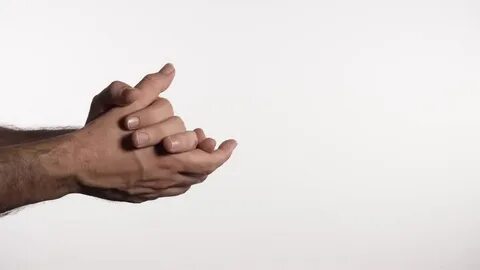 greedy hands rubbing on white background Stock Footage Video